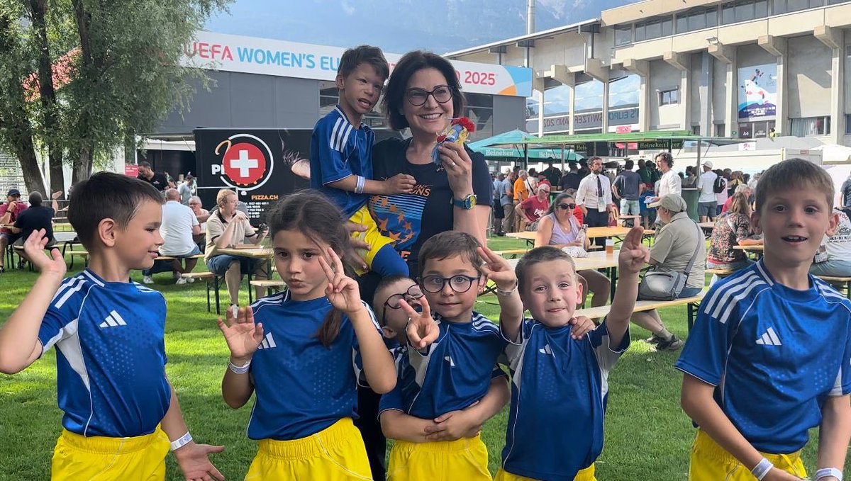VenediktovaIV's tweet image. A moment that touched us to the core. Children from Mariupol’s “Wings of Hope” orphanage, now finding temporary shelter in Switzerland, stood as mascots at #WEURO2025
Deeply grateful to @UEFAFoundation for this extraordinary opportunity
Proud to share this moment with @uafukraine