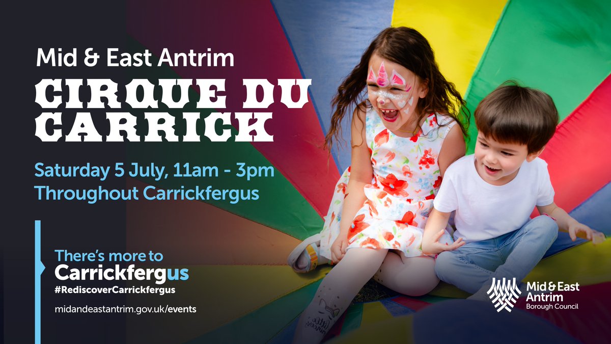 Mid and East Antrim Borough Council (@mea_bc) on Twitter photo Carrickfergus Artisan Market & Cirque Du Carrick
π Saturday 5 July 2025
π 11am -3pm
Full day of #FREE activities in #Carrickfergus town centre - fun for all the family!
Market Place from 11am - 3pm + around the town from 12noon - 2pm!
#ExploreMEA #RediscoverCarrickfergus Carrickfergus Artisan Market & Cirque Du Carrick
π Saturday 5 July 2025
π 11am -3pm
Full day of #FREE activities in #Carrickfergus town centre - fun for all the family!
Market Place from 11am - 3pm + around the town from 12noon - 2pm!
#ExploreMEA #RediscoverCarrickfergus