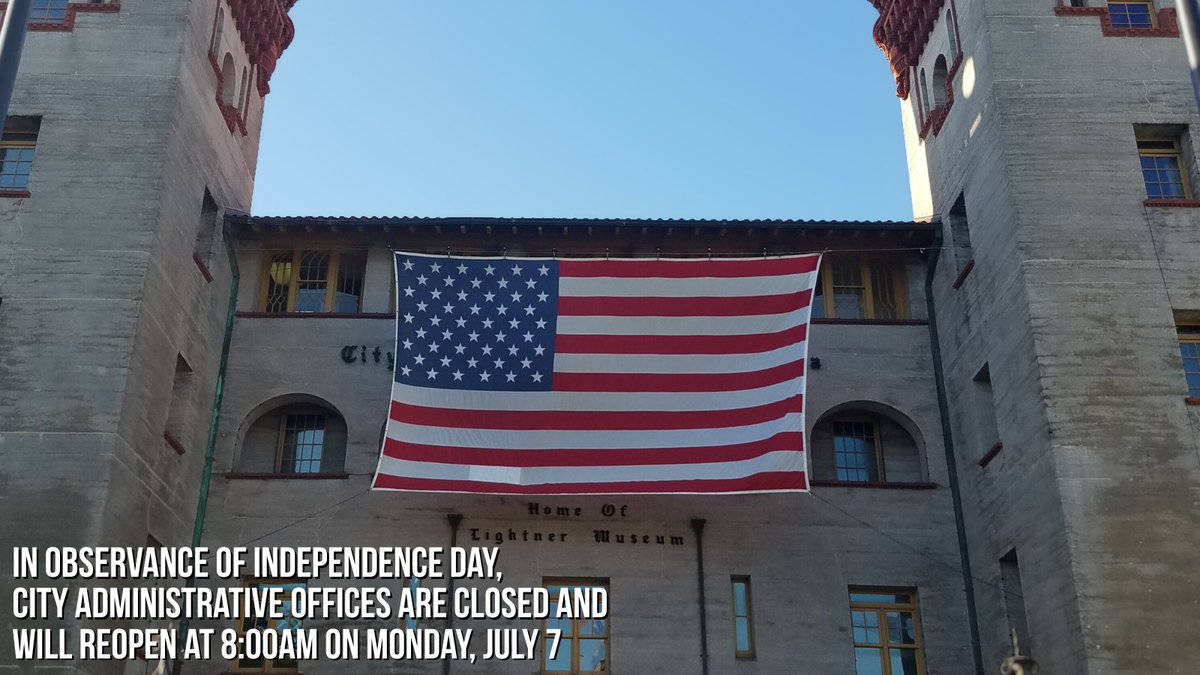 🇺🇸 In observance of Independence Day, City administrative offices are closed and will reopen at 8:00am on Monday, July 7