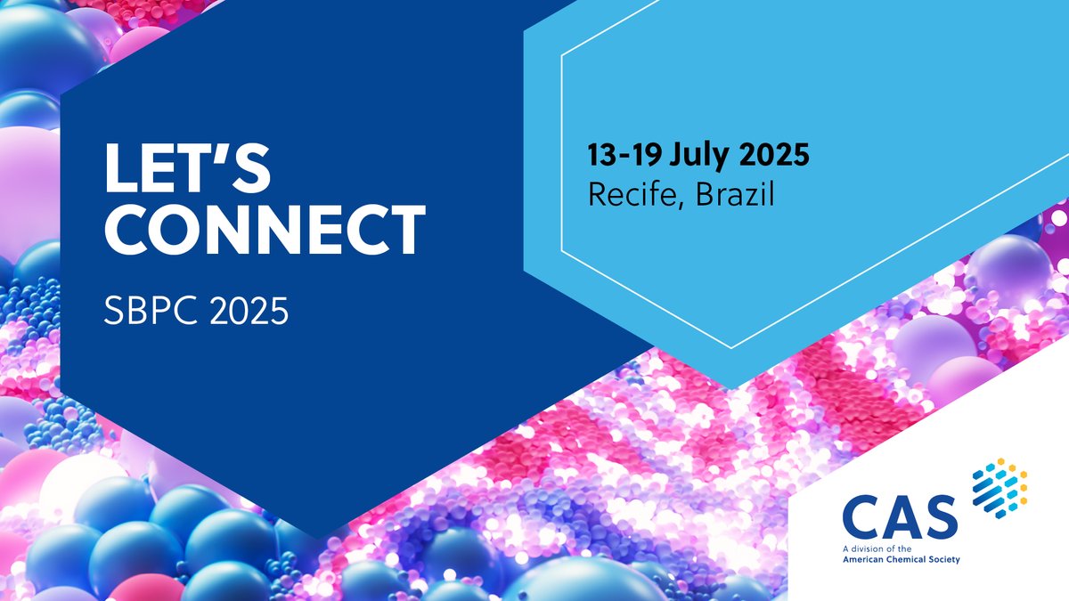 CAS and <a href="/AmerChemSociety/">American Chemical Society</a> are heading to <a href="/SBPCnet/">SBPC</a> 2025 - Latin America’s largest #scientific gathering. Visit booths 04 and 21 to explore how we support research, education, and #innovation across disciplines. ow.ly/2jch50Wfy9V 
#CASConnect