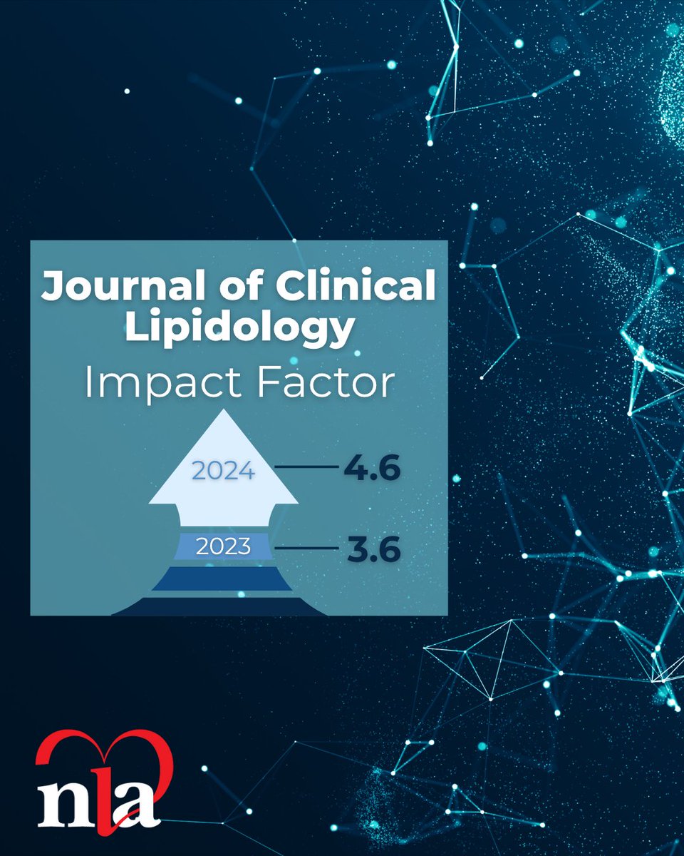 Just in: The @lipidjournal 2024 Impact Factor is 4.6 — up from 3.6 in 2023!📈

This major jump reflects how often JCL research is being cited and trusted across the field. We’re so proud &amp; immensely grateful for our authors, editors, &amp; readers!🌟

🔗 lipidjournal.com