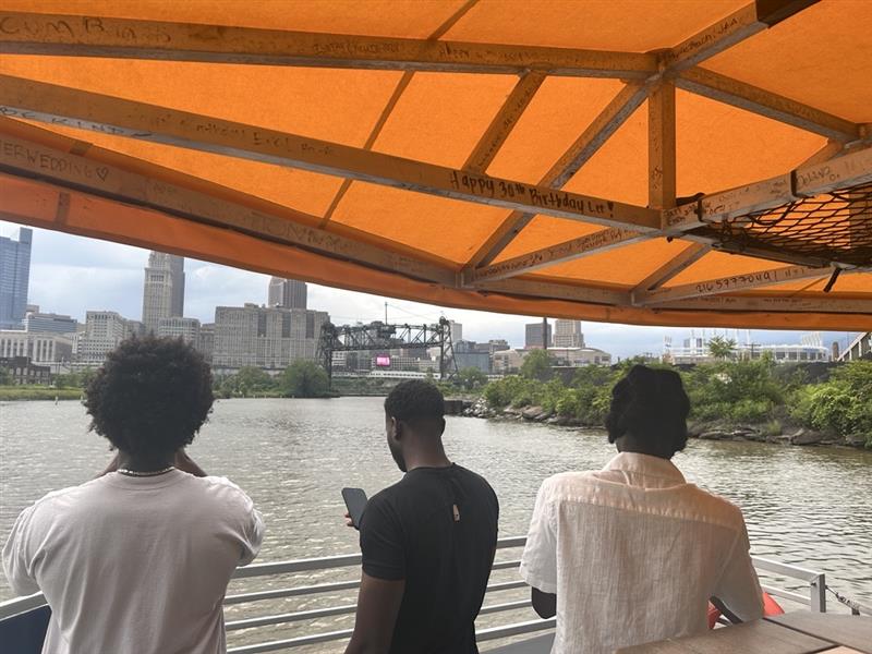 Team bonding on the Cuyahoga River? ✅ Thank you <a href="/BrewCLE/">BrewBoat CLE</a> for a lovely afternoon!!