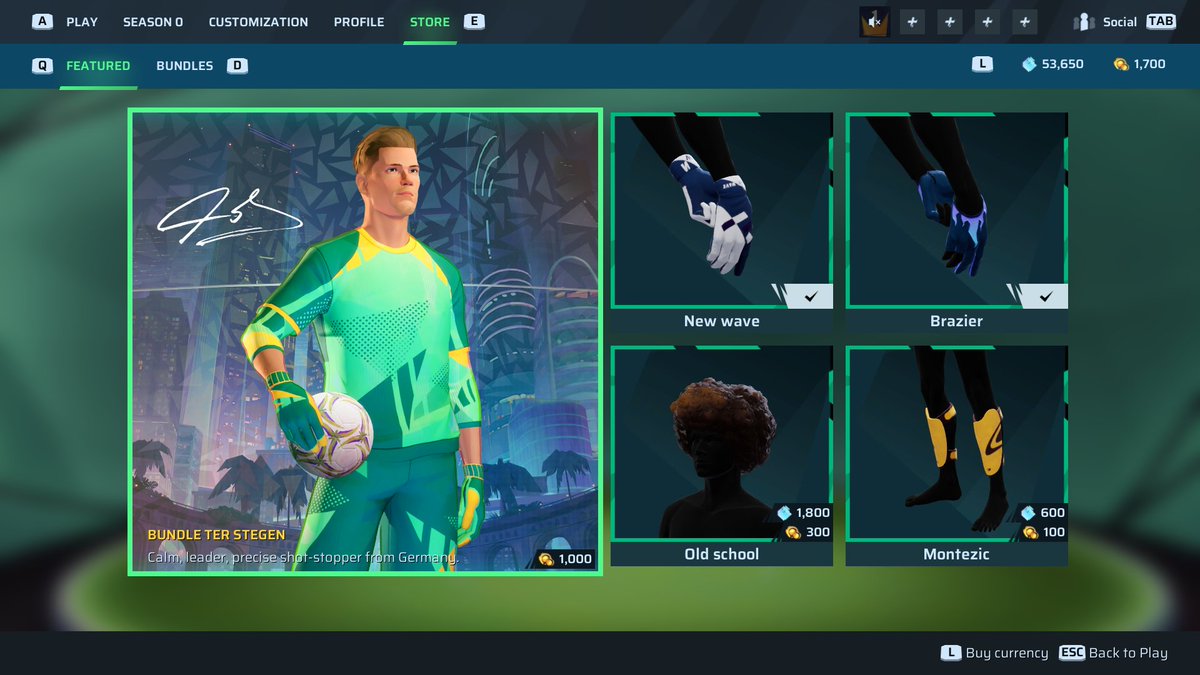REMATCHNEWS's tweet photo. ⚽️NEW ITEM SHOP⚽️

🧤Ter Stegen🧤

#Rematch #rematchgame #Terstegen https://t.co/3gskbfrhvZ