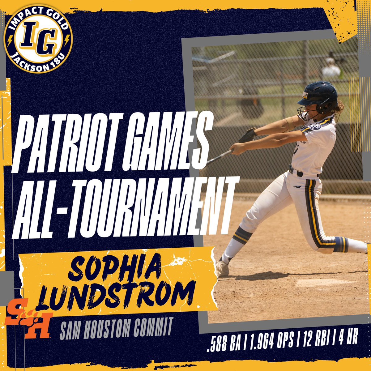 Impact Gold Jackson 18Uš„ (@ig_jackson18u) on Twitter photo Congratulations to Stanford signee <a href="/25Addyson/">Addyson Sheppard</a> for being named the P5 Patriots Games Offensive Player of the Tournament! Congratulations to 2026 OF <a href="/kiran_kyham/">Kiran Kyham/NCAA ID# 2409406628</a> and Sam Houston signee <a href="/SophiaLundstrom/">Sophia Lundstrom</a> for being named All-Tournament Team!! Way to go IG!!
#betheimpact Congratulations to Stanford signee <a href="/25Addyson/">Addyson Sheppard</a> for being named the P5 Patriots Games Offensive Player of the Tournament! Congratulations to 2026 OF <a href="/kiran_kyham/">Kiran Kyham/NCAA ID# 2409406628</a> and Sam Houston signee <a href="/SophiaLundstrom/">Sophia Lundstrom</a> for being named All-Tournament Team!! Way to go IG!!
#betheimpact