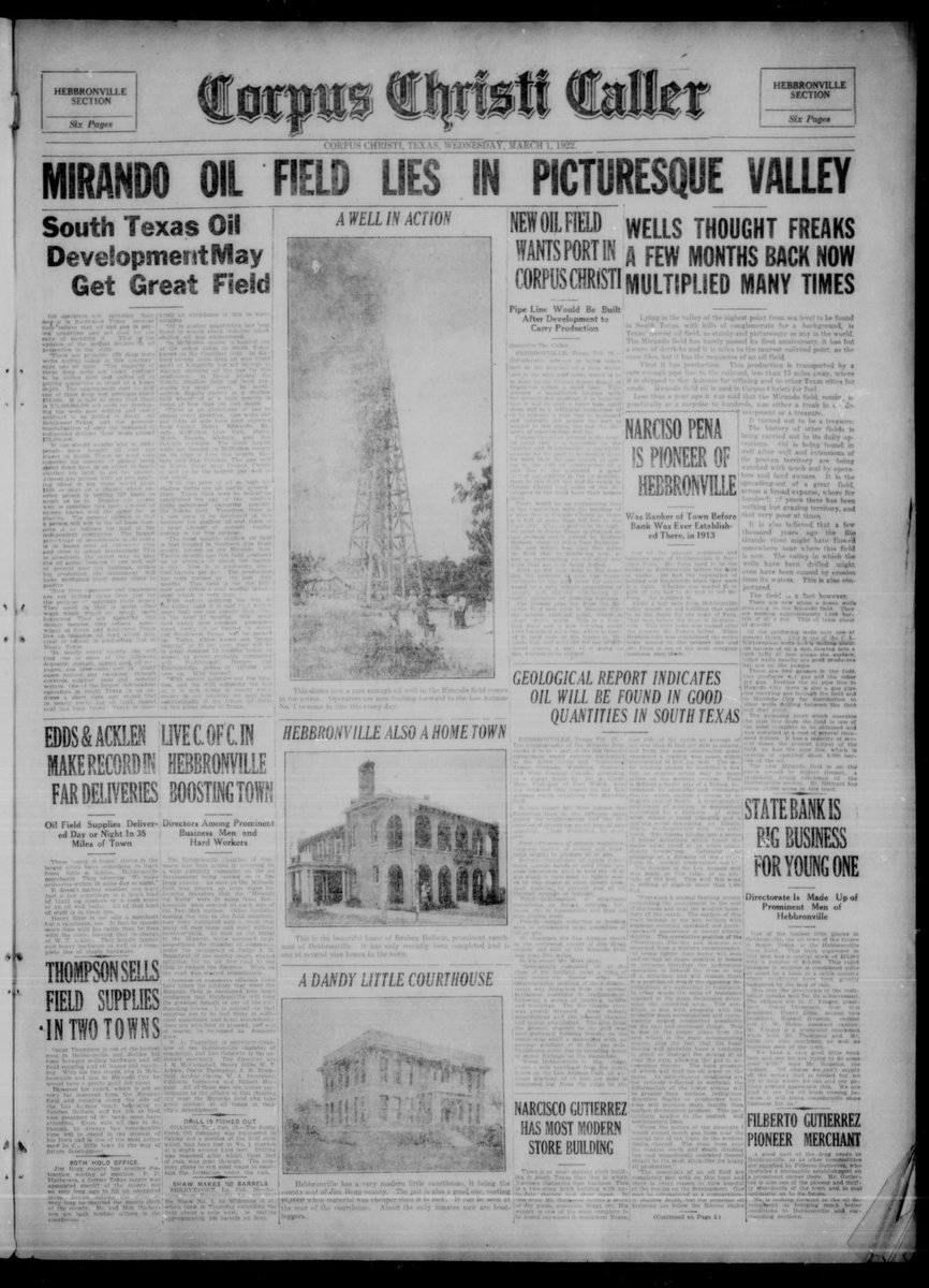 The March 16, 1928, issue of the Laredo Weekly opens with the headline “Laredo’s Big Opportunity.” Just a few months later, 1928 would hasten the revival of Laredo’s once-booming oil industry. Read about it in newspapers on the Portal to Texas History. bit.ly/4knU403