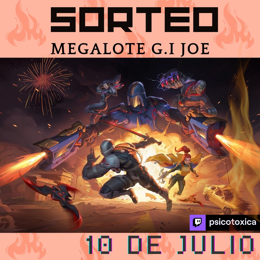 💥 SORTEO MEGALOTE G.I JOE 🔥 
Gracias por el regalito
<a href="/OverwatchLATAM/">Overwatch</a>
Requisitos:
💜Seguirme en X, IG y en TWITCH <a href="/Psicotoxica/">MΔGIC.</a>
🔄LIKE Y RT
🫂 MENCIONAR A UN AMIGO
✅️ CANJEAR LA RECOMPENSA EN MI CANAL DE TWITCH CUANDO ESTE EN VIVO 
#OW2Season17 #OW2Latam #OverwatchCreator
