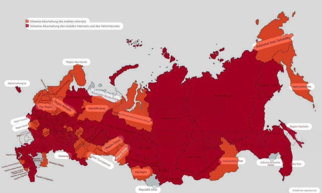 Großer Internetausfall in Russland – 74 Regionen betroffen