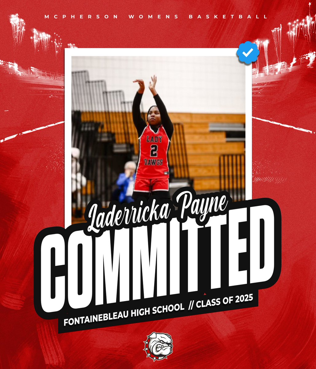 McPherson Women's Basketball (@macbulldogswbb) on Twitter photo 🚨COMMITTED🚨
<a href="/MAC_Bulldogs/">McPherson Athletics</a> welcome <a href="/deuceyy_2/">laderricka</a> to the MAC WBB family! 🏀🐾 A standout from Fontainebleau HS, bringing talent, leadership, and competitiveness to our program. #BulldogNation Let’s Ride!⚫️🔴🐶
#BulldogBuilt #UnapologeticallyUncommon 🚨COMMITTED🚨
<a href="/MAC_Bulldogs/">McPherson Athletics</a> welcome <a href="/deuceyy_2/">laderricka</a> to the MAC WBB family! 🏀🐾 A standout from Fontainebleau HS, bringing talent, leadership, and competitiveness to our program. #BulldogNation Let’s Ride!⚫️🔴🐶
#BulldogBuilt #UnapologeticallyUncommon