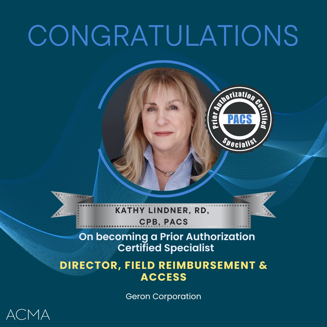 The_ACMA's tweet photo. Access is the bridge between innovation and patient care.

Congratulations to all PACS® certified professionals who have demonstrated exceptional expertise in navigating the complexities of PA and reimbursement.

#PACS #AccessExperts #PharmaProfessionals #Reimbursement https://t.co/K9Hkya0qSy