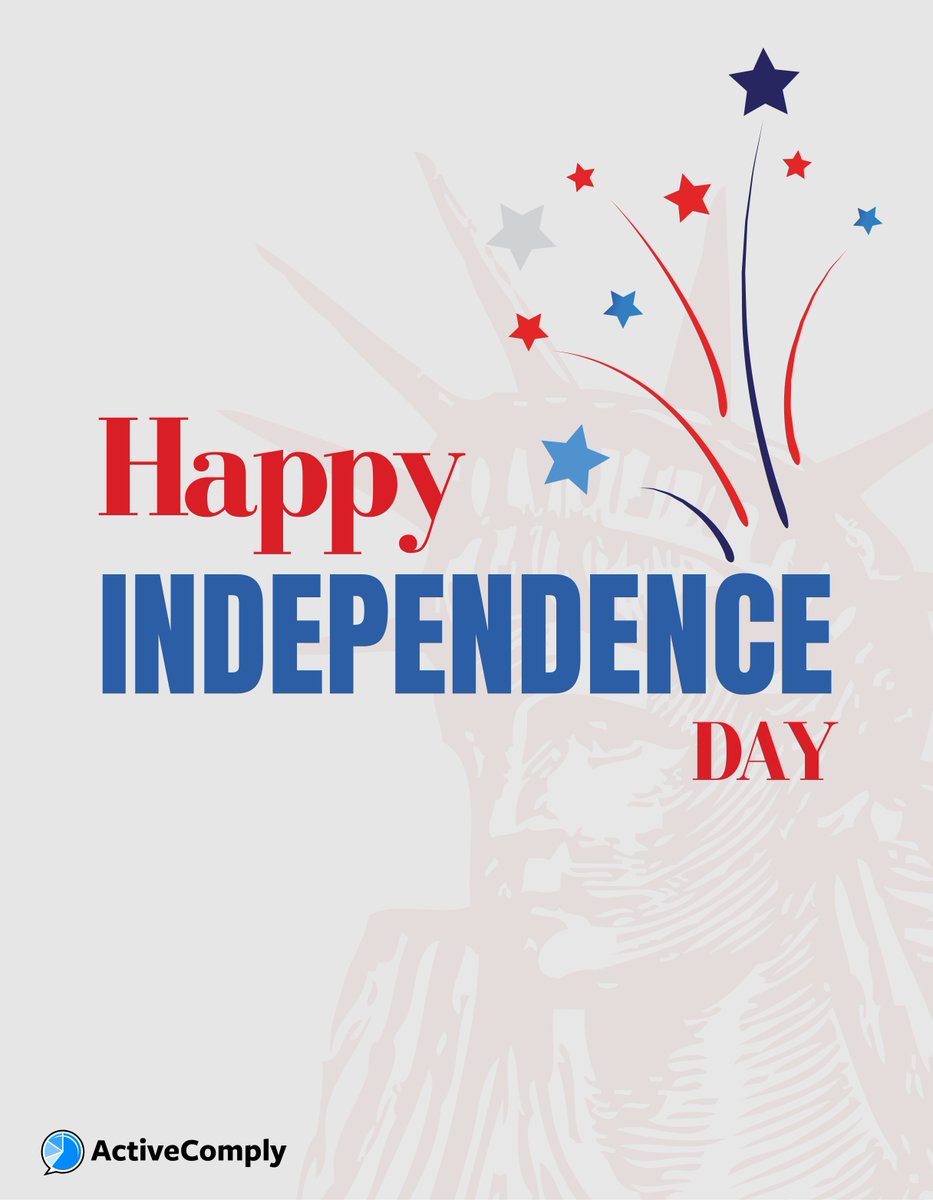 Wishing You a Safe &amp; Happy Fourth of July!
In observance of Independence Day, our offices will be closed Friday, July 4, and will reopen on Monday, July 7.

From all of us at ActiveComply, have a safe and memorable holiday weekend!