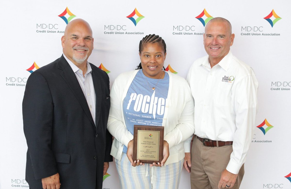 FFFCUofMD's tweet photo. We’re honored to be recognized with the 2025 Marketing Trailblazer Award for Best Social Media/Content Marketing by @MDDCCUA! Thank you for this recognition and thank you to our incredible members for your continued support! #FFFCU #DontJustBankBelong https://t.co/Hx141d0i5S