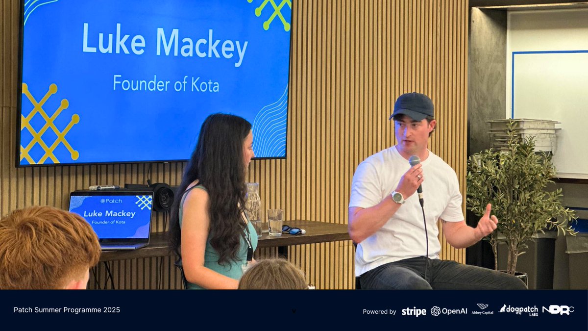dogpatchlabs's tweet image. Early exposure to globally successful Irish founders @DesTraynor (@intercom) & Luke Mackey (@kota_benefits) urging @joinpatch_ teens to build real products.
“You’ve 7 weeks. Lovable hit $2bn in 12. Don’t play with startups—build.” – Des
Patch is backed by @Stripe, @OpenAI +…