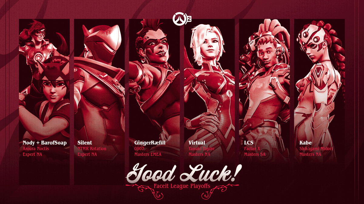 We wanted to give our heartfelt support to all of our Overwatch players as they enter FACEIT League playoffs🔥

Go out and show everyone what you're made of in the final stretch!