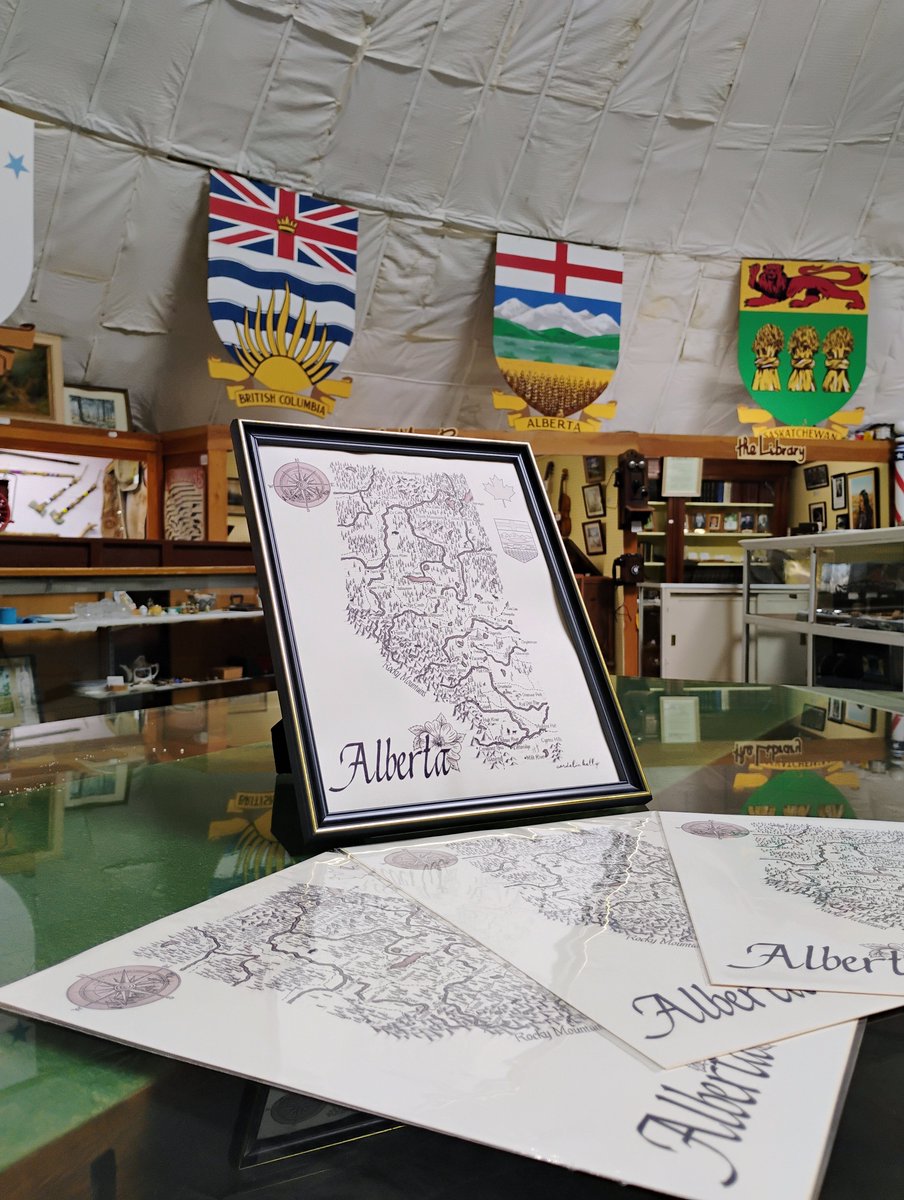 AB_Homestead's tweet photo. Alberta Fantasy Maps by Cordelia Kelly, now available in limited quantities in our gift shop #IndieArt https://t.co/pnRlNFpV17
