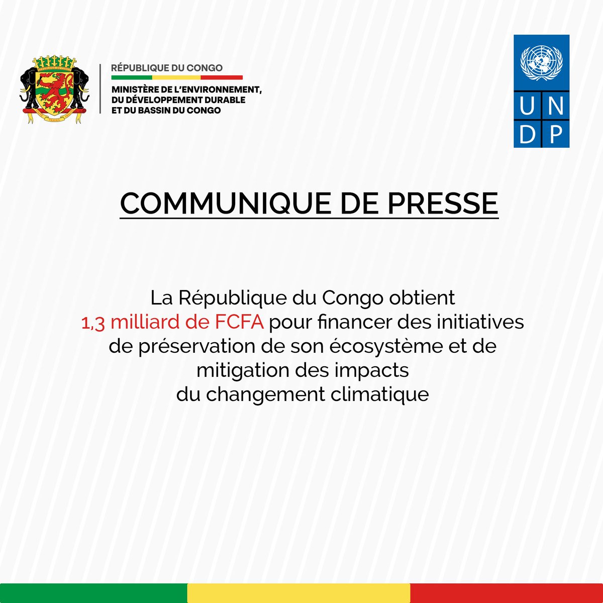 La République du Congo obtient 1,3 milliard de FCFA pour financer des initiatives de préservation de son écosystème et de mitigation des impacts du changement climatique

⤵️⤵️

developpement-durable.gouv.cg/2025/07/03/com…