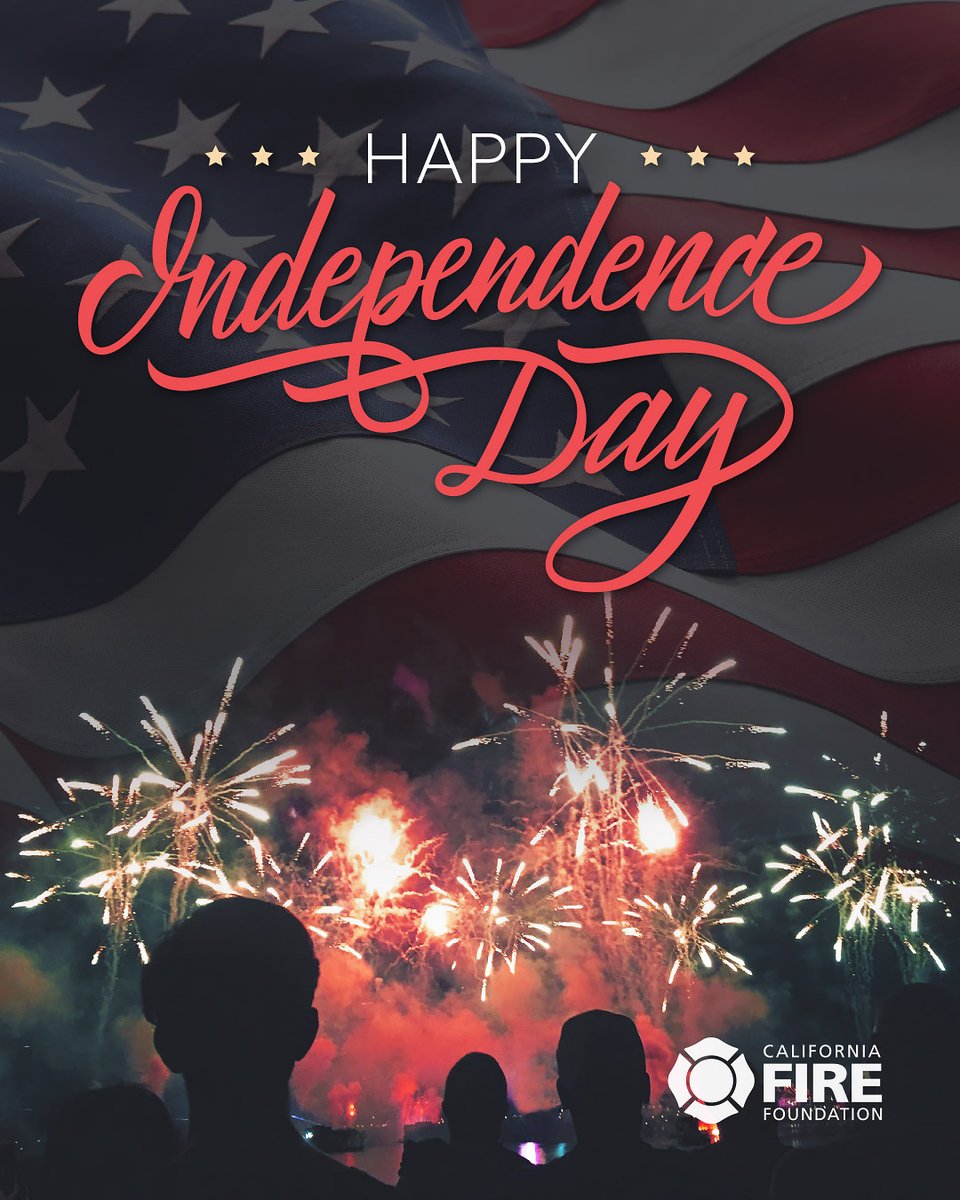 CAFireFound's tweet image. Happy Fourth of July! Today we celebrate freedom, unity, and the strength of our communities. From all of us at the California Fire Foundation—have a safe and joyful Independence Day. #IndependenceDay #FourthOfJuly