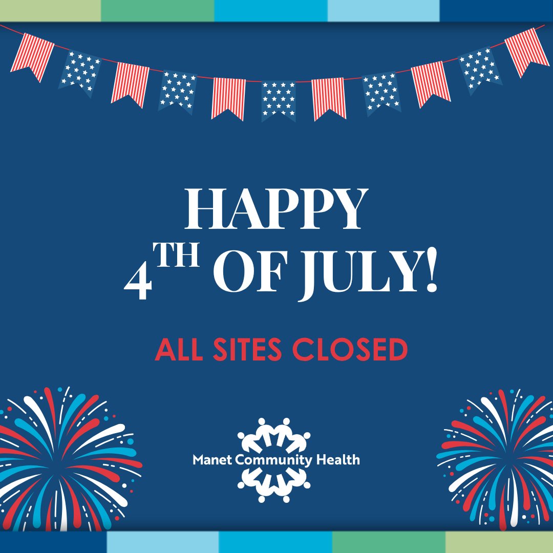 In observance of Independence Day, all Manet sites will be closed Friday, July 4. The Manet team wishes you a safe and happy holiday!
#FourthOfJuly