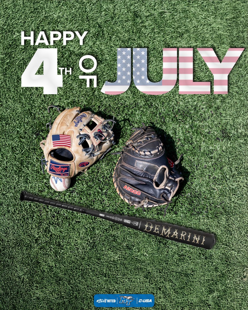 Happy Independence Day from Blue Raider Baseball! 🇺🇸

#BLUEnited | #BlueCrew