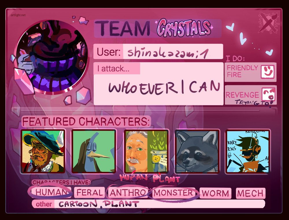 shinakazami1's tweet image. Yo I&apos;m on artfight this year! artfight.net/~shinakazami1 
Feel free to link yours fellas :] #artfight #artfight2025