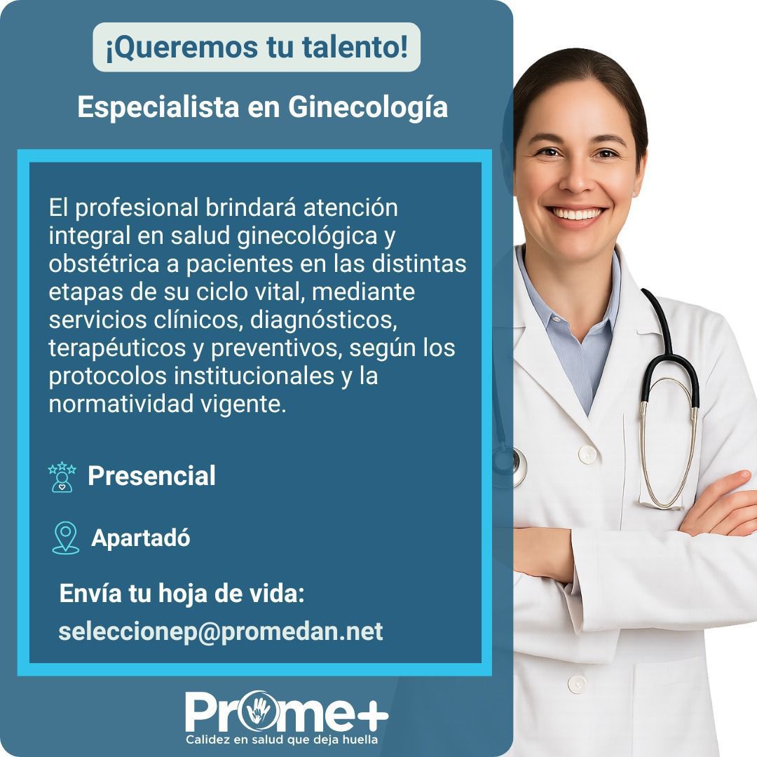 ✨ ¡Una oportunidad para transformar vidas con tu conocimiento y calidez!
En Prome+ buscamos un/a profesional en Ginecología que quiera sumar con vocación y humanidad.
¿No es tu perfil? Compárteselo a quien le pueda interesar.💙
#CalidezEnSaludQueDejaHuella