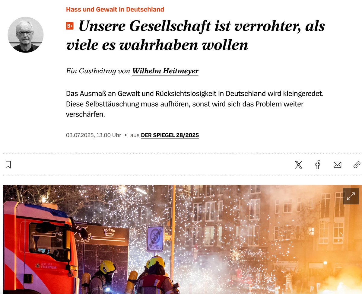 PhilippWoldin's tweet image. Das Ausmaß an Gewalt und Rücksichtslosigkeit in Deutschland wird kleingeredet, diagnostiziert Soziologe Wilhelm Heitmeyer gerade im SPIEGEL.
In unserem Buch "Neue Deutsche Gewalt" sind wir den Ursachen der Verrohung auf die Spur gegangen: chbeck.de/woldin-dinger-… #straßkirchen