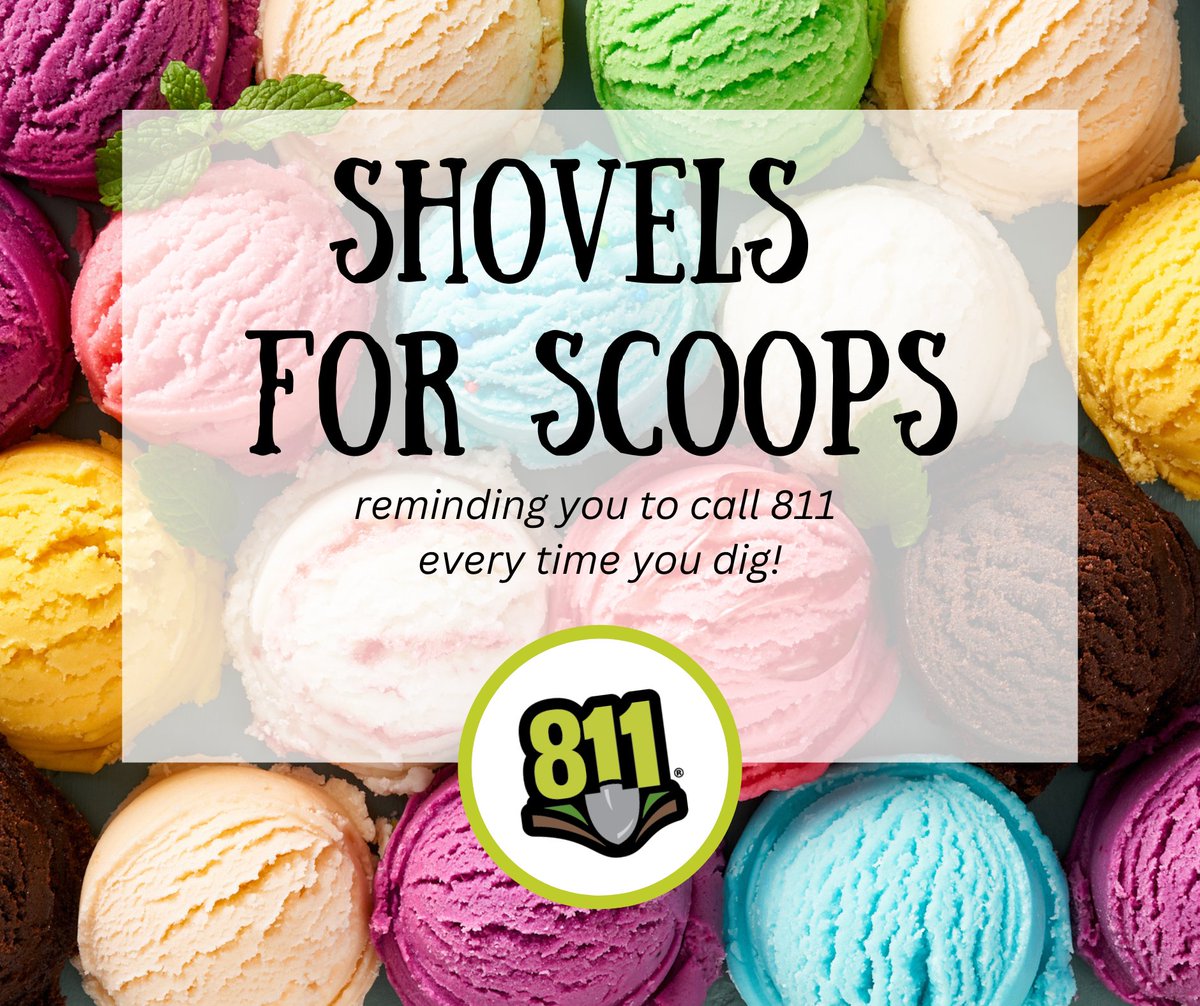 Digging into summer w/Shovels for Scoops! Check our social media for clues to find mini shovels hidden around Westfield. Find one &amp; scoop up a free ice cream at Mr. Whipy’s Golf Acres, <a href="/NSCreamery/">Northside Creamery</a>, or  Mrs. C’s Soft Serve! Enjoy the sweetness of summer! #Call811beforeyoudig