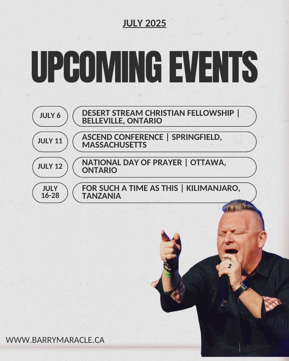 barrymaracle's tweet photo. Mark your calendars, July is loaded with Kingdom moments you won’t want to miss! Come hungry. Come ready. Let’s encounter Him together https://t.co/5BNPwF5fey