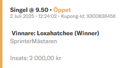 Kör vi Sprintermästaren! Loxahatchee spets och blommor i försöket och sedan brfo + norsk i finalen. 💣
