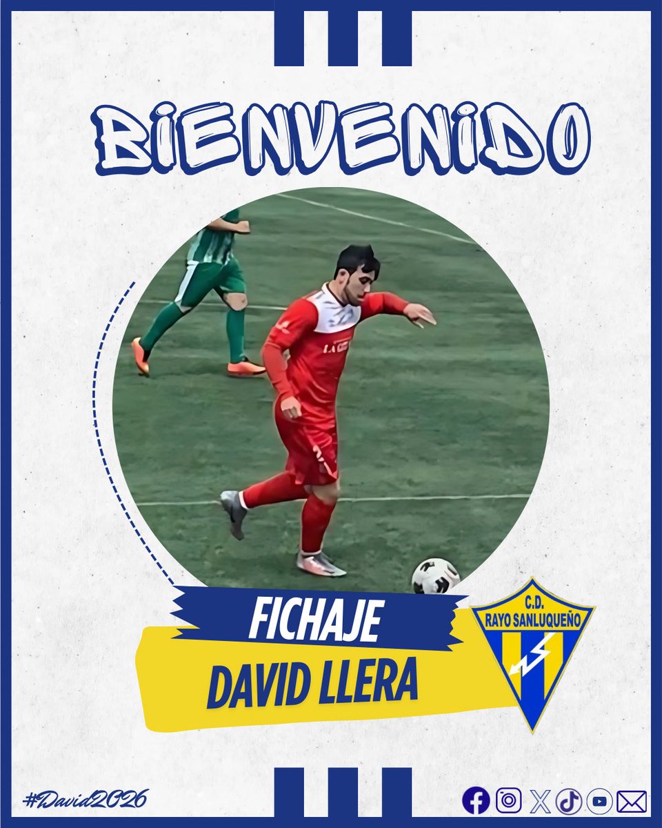 💙 David Llera, tercer fichaje del Rayo Sanluqueño para la 25/26.

#BienvenidoDavid