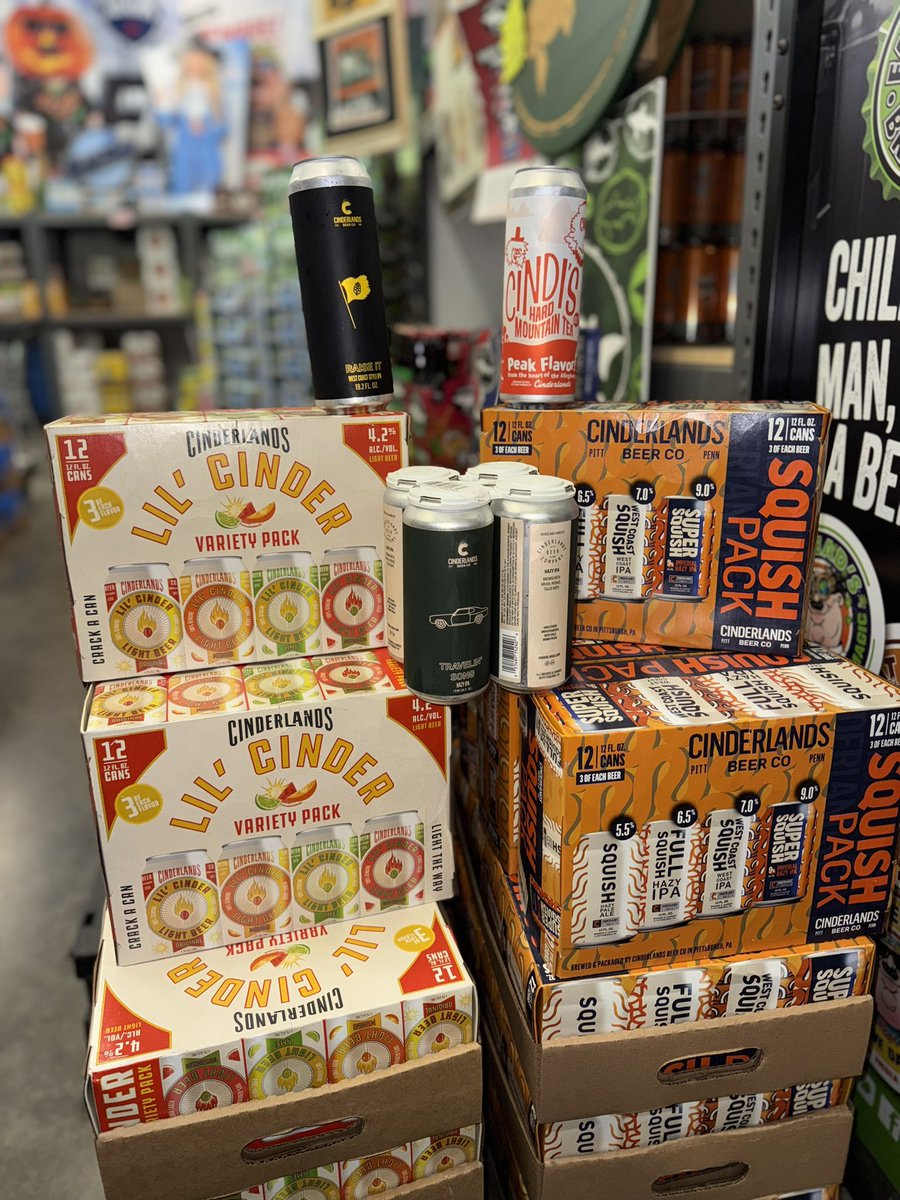 Creekside Beer (@creekside_beer) on Twitter photo Let’s kick off 4th of July Eve at Creekside Beer with a big stack of fantastic brews from our friends at <a href="/cinderlandsbeer/">Cinderlands Beer Co</a>!🤝
We’re stocked up on Squish & Lil Cinder Variety Packs (perfect for holiday parties!), as well as tall cans of Raise It IPA & Cindi’s Hard Mountain Tea, Let’s kick off 4th of July Eve at Creekside Beer with a big stack of fantastic brews from our friends at <a href="/cinderlandsbeer/">Cinderlands Beer Co</a>!🤝
We’re stocked up on Squish & Lil Cinder Variety Packs (perfect for holiday parties!), as well as tall cans of Raise It IPA & Cindi’s Hard Mountain Tea,
