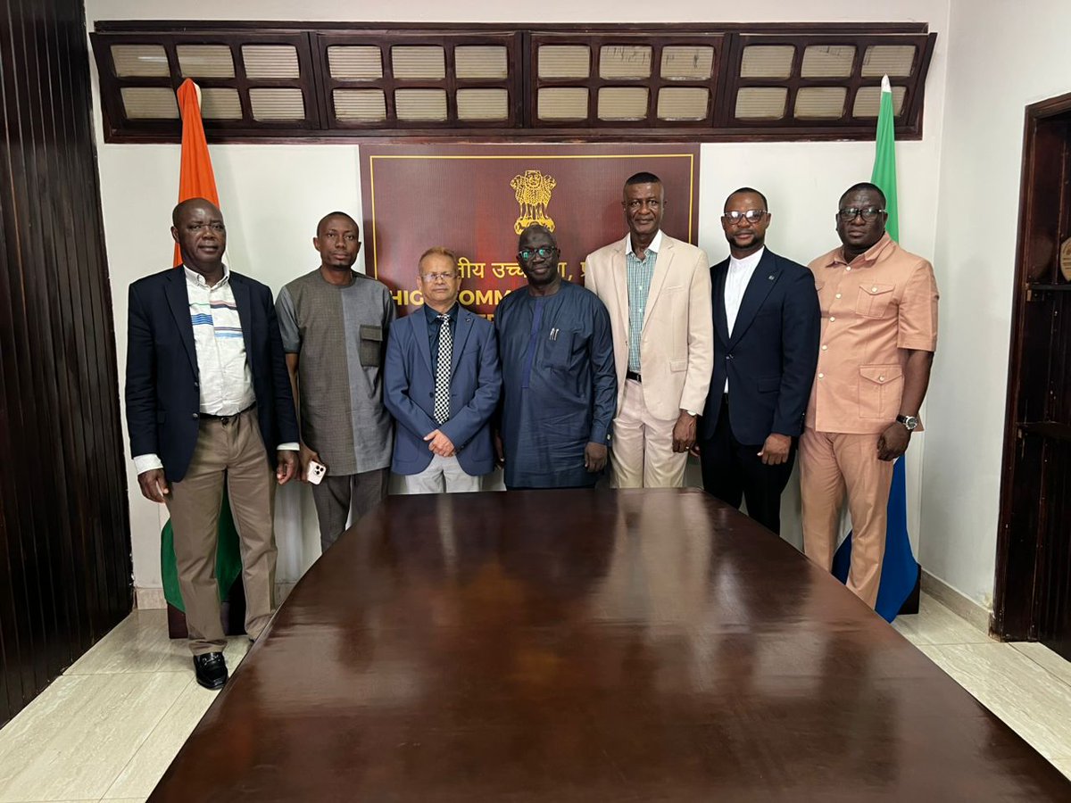 India in Sierra Leone (@freetownhci) on Twitter photo The High Commissioner met the NDMA delegation led by Lt. Gen. (Rtd) Brima Sesay, Director General on 2 July and discussed the modalities for Deployment of Integrated Disaster Alert System in Sierra Leone. <a href="/MEAIndia/">Randhir Jaiswal</a> <a href="/IndianDiplomacy/">Indian Diplomacy</a> <a href="/CDOT_India/">C-DOT</a> <a href="/ndmasierraleone/">NDMA Sierra Leone</a> <a href="/TimKabba/">Timothy Musa Kabba</a> The High Commissioner met the NDMA delegation led by Lt. Gen. (Rtd) Brima Sesay, Director General on 2 July and discussed the modalities for Deployment of Integrated Disaster Alert System in Sierra Leone. <a href="/MEAIndia/">Randhir Jaiswal</a> <a href="/IndianDiplomacy/">Indian Diplomacy</a> <a href="/CDOT_India/">C-DOT</a> <a href="/ndmasierraleone/">NDMA Sierra Leone</a> <a href="/TimKabba/">Timothy Musa Kabba</a>