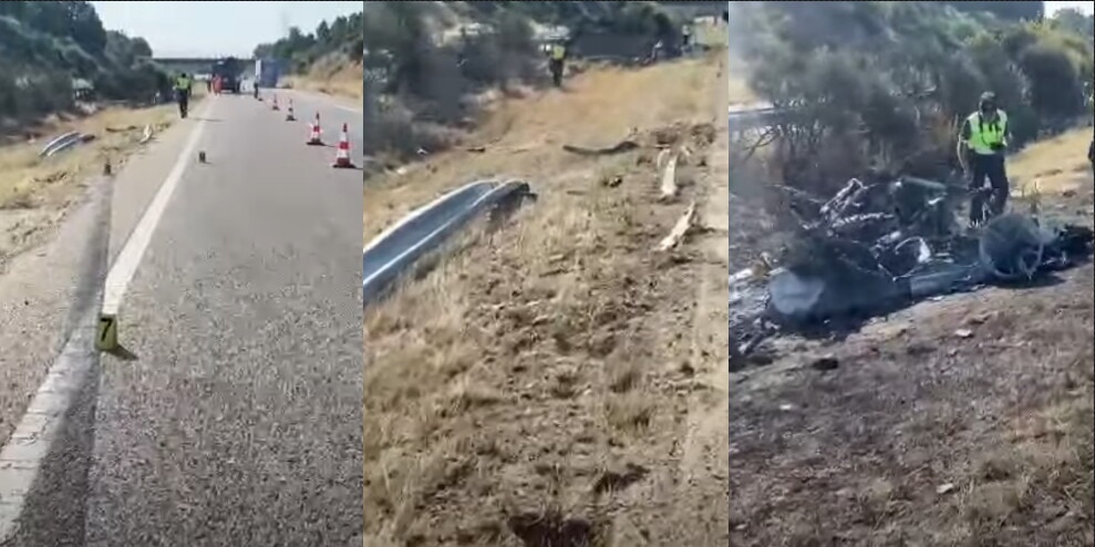 RIP DIOGO JOTA.

Kecelakaan hingga mobil nya kebakar diduga akibat pecah ban saat akan mendahului kendaraan lain.

Hati2 di jalan teman2, selalu cek kondisi ban sebelum perjalanan🙏

Turut berduka utk fans Timnas Portugal &amp; Liverpool.