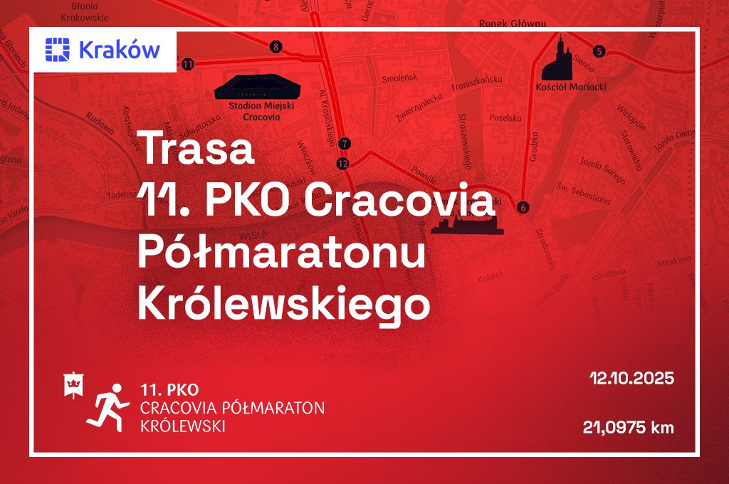 Prezentujemy trasę 11. PKO Cracovia Półmaratonu Królewskiego: cracoviapolmaraton.pl/trasa