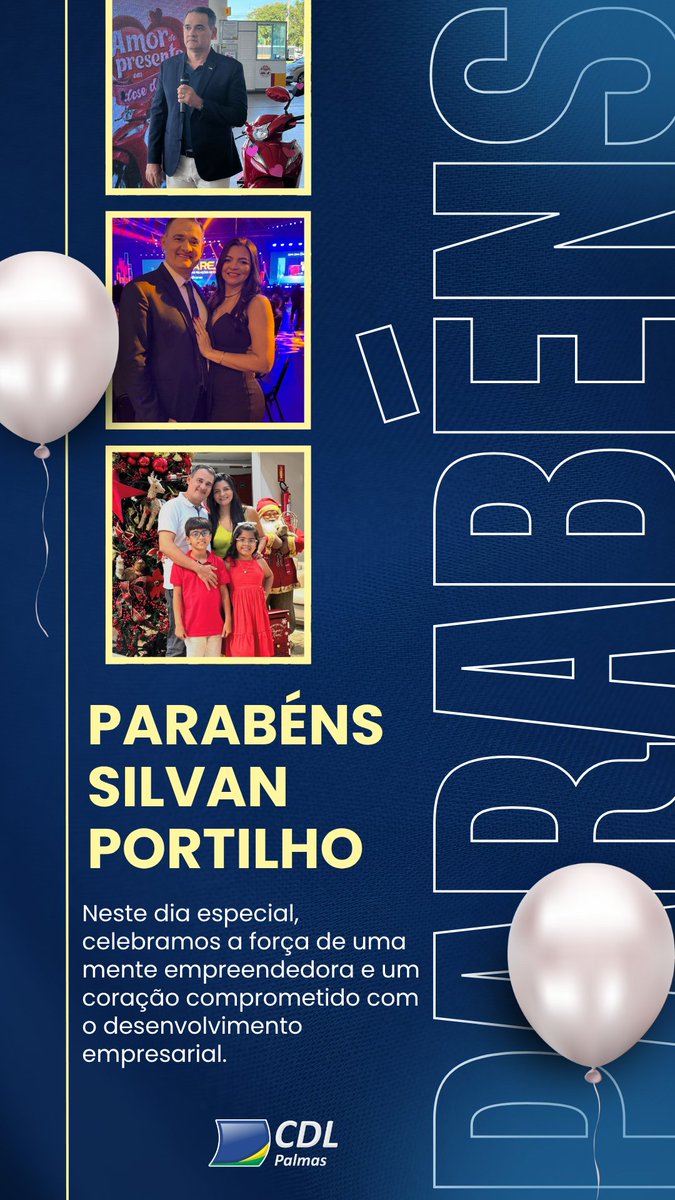 cdldepalmas's tweet photo. Hoje é dia de celebrar a vida do nosso presidente @SilvanPortilho ! Um líder que inspira com sua dedicação e visão. Que não falte saúde, conquistas e realizações nesta nova etapa. Parabéns! 🎉👏 https://t.co/YMu1bwsih2