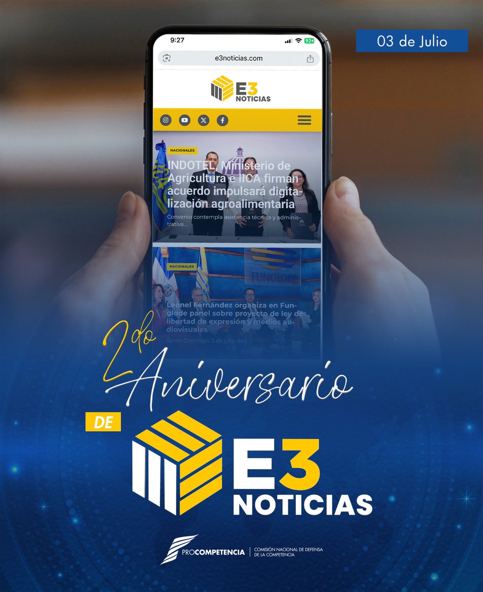🎉✨ ¡Felicitamos a E3 Noticias por su 2do aniversario! ✨🎉

Dos años informando con responsabilidad, compromiso y profesionalismo.
Gracias por ser una fuente confiable y cercana para la ciudadanía. 📡🗞️

¡Que sigan los éxitos y los años de buen periodismo! 💪📺

#E3Noticias