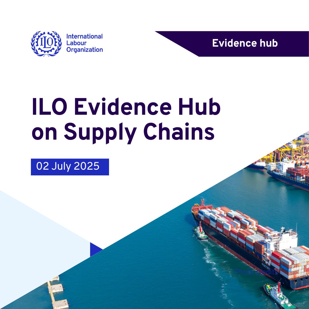 🆕Discover the new ILO Evidence Hub on #DecentWork in Supply Chains — a smart, #AI-powered platform designed to turn data into action.

🖱️Explore cutting-edge insights to help shape fairer, more sustainable supply chains: ow.ly/7S4V50WklJG