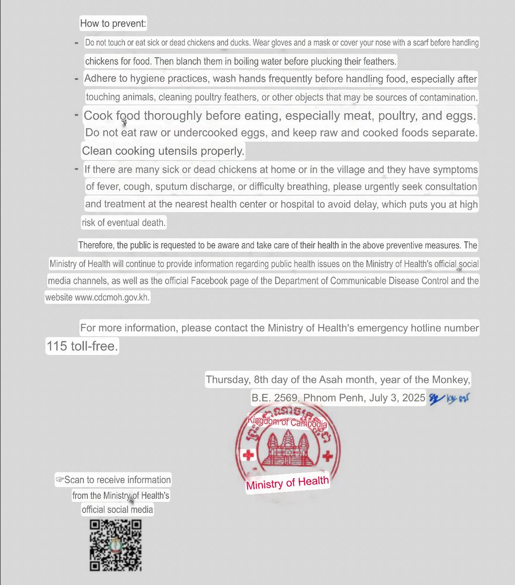 E_A_Karlsson's tweet image. 12th case of #H5N1 in Cambodia in 2025. 5 yo boy from Kampot. Zoonotic #spillover continues to occur. Vigilant #surveillance and #OneHealth response is critical.