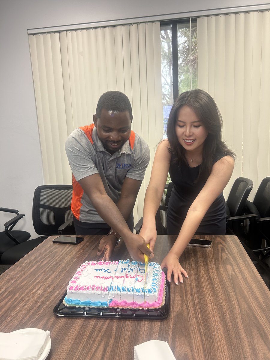Congratulations to Xue Bai on successfully defending her PhD dissertation "Assessment of Sugarcane and Flooded Rice Crop Rotation Effects on Soil and Water Quality in the Everglades Agricultural Area, Florida"

We are very proud of both Noel Manirakiza and Xue Bai on recently