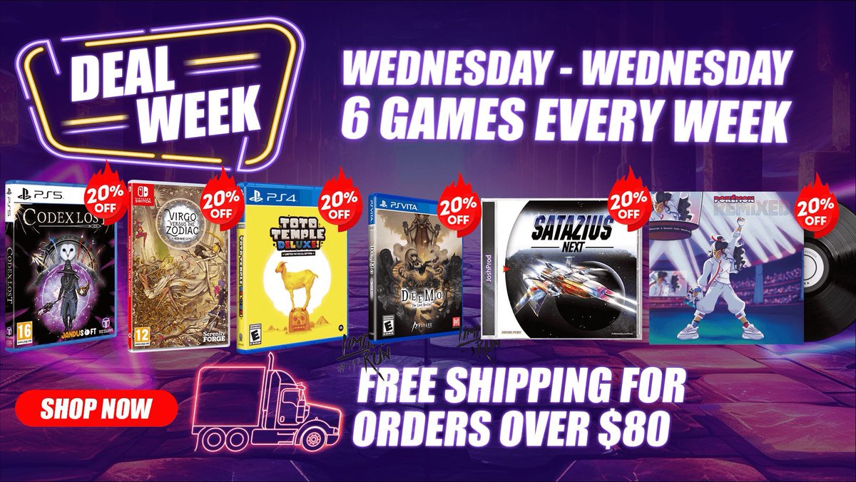 Fresh new deals coming up! 🔥 

Save 20% on these awesome picks:
✔️ Codex Lost
✔️ Virgo Versus The Zodiac
✔️ Toto Temple Deluxe!
✔️ Deemo
✔️ Satazius Next
✔️ VGM Essentials: Pokémon  Remixed Vinyl

Shop now: videogamesnewyork.com/weekly-sale/