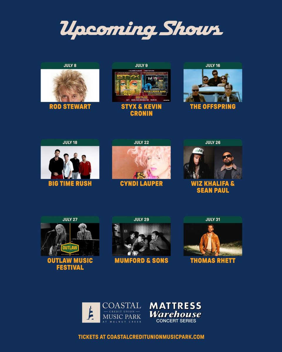 July is coming in hot! Grab your tickets now - hurry, $30 lawn tickets are still available for a selection of shows 👀

🎟️ livemu.sc/40yEyXX