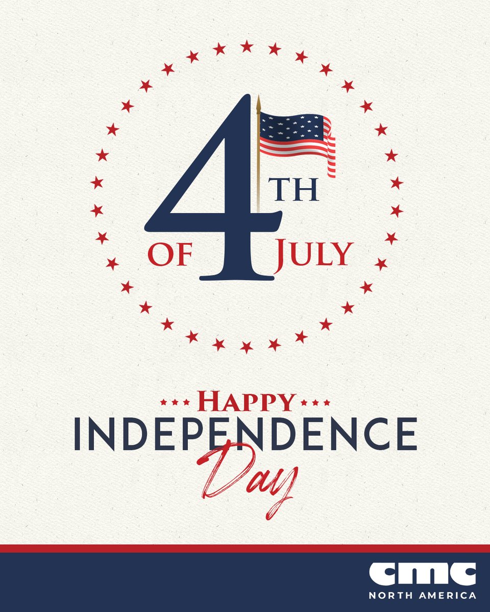 cmcliftna's tweet photo. In observance of Independence Day, our offices will be closed from Thursday, 12:00pm EST, through Friday, July 4th.

Have a happy and safe holiday weekend with your family and friends!

#cmclift #cmcnorthamerica #happy4thofjuly #independenceday https://t.co/AT9K9GqNVT