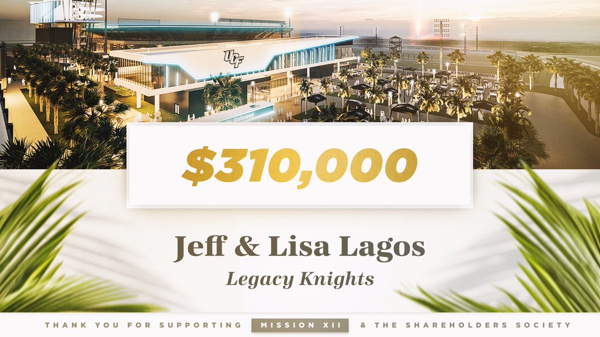 ChargeOnFund's tweet image. Born to lead 💯
Thank you to Legacy Knights Jeff ‘89 and Lisa ‘89 Lagos for making another HUGE commitment in support of the Hagle Football Gateway. This facility investment is critical in fueling our @UCFKnights student-athletes and achieving our MissionXII.com…