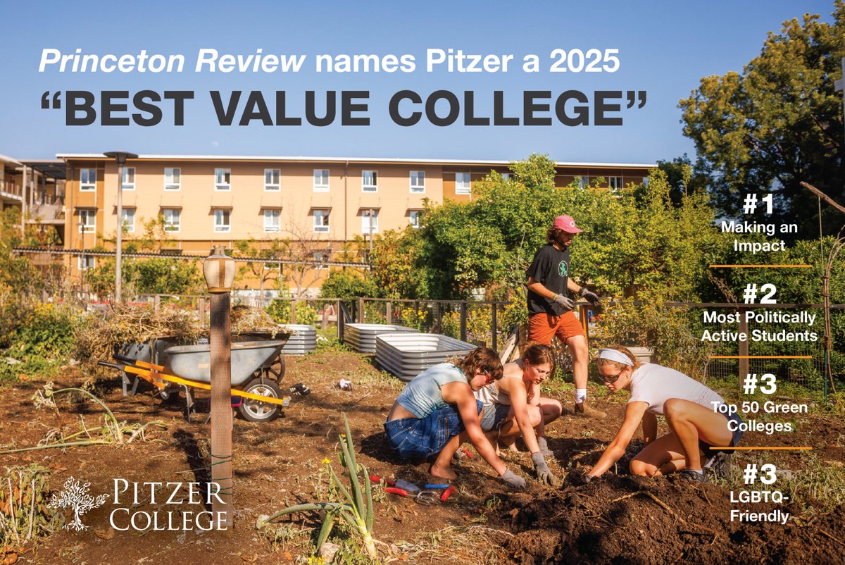 Thanks to our impactful leadership and civic opportunities, Pitzer College has ranked at No. 1 in the “Making an Impact” category in Princeton Review’s “Best Value Colleges of 2025”! This is our fourth consecutive year! Read more: ow.ly/V9QP50WhP8p
#Impact #PrincetonReview