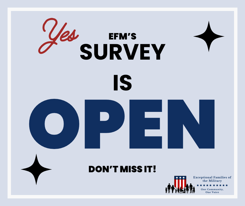 Hey followers!  We attend meetings with TRICARE almost every month and we are collecting data to try to see how many families are still having issues with the TriWest changeover.  

ow.ly/jytq50Wj9QI

#EFMP #EFMVoice #survey #TRICARE #medical #military #militaryfamily