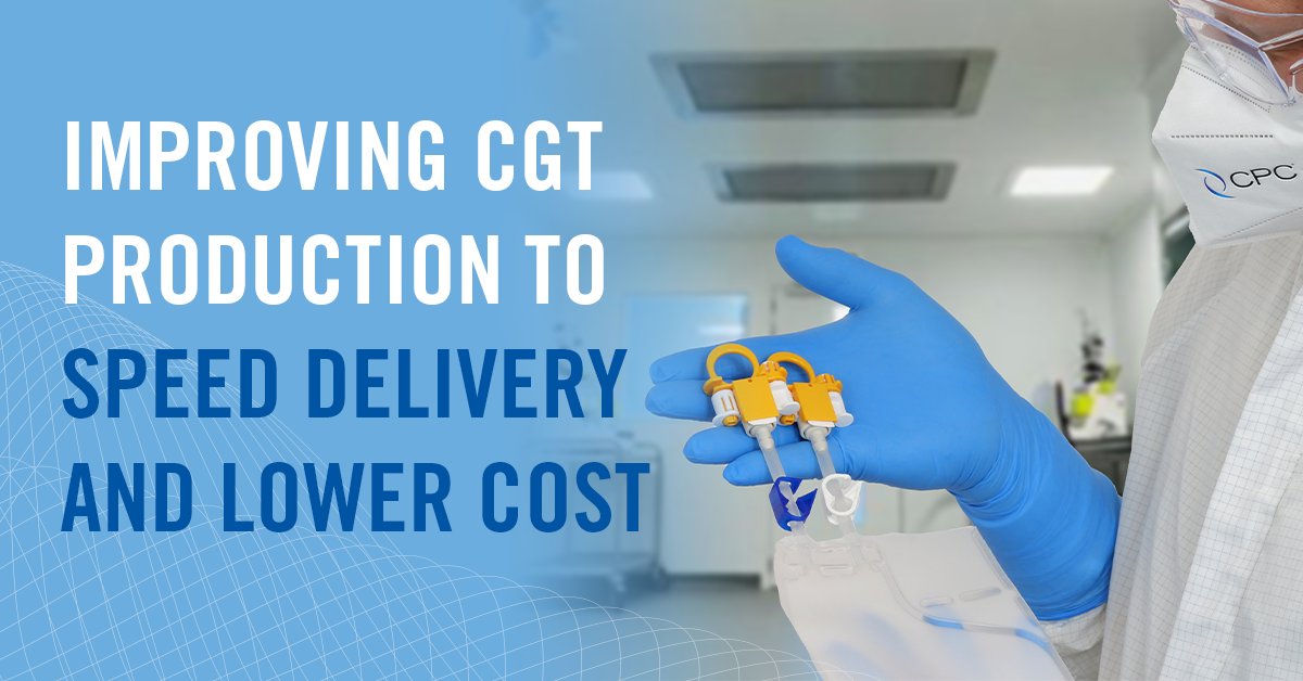GEN Engineering asked 8 industry experts for ways to ‘Improve CGT Production to Speed Delivery and Lower Costs’. CPC’s Nick Johnson explains how using sterile connectors helps streamline the transfer of media in production. Read the full article. ow.ly/6OFT50WjGlv