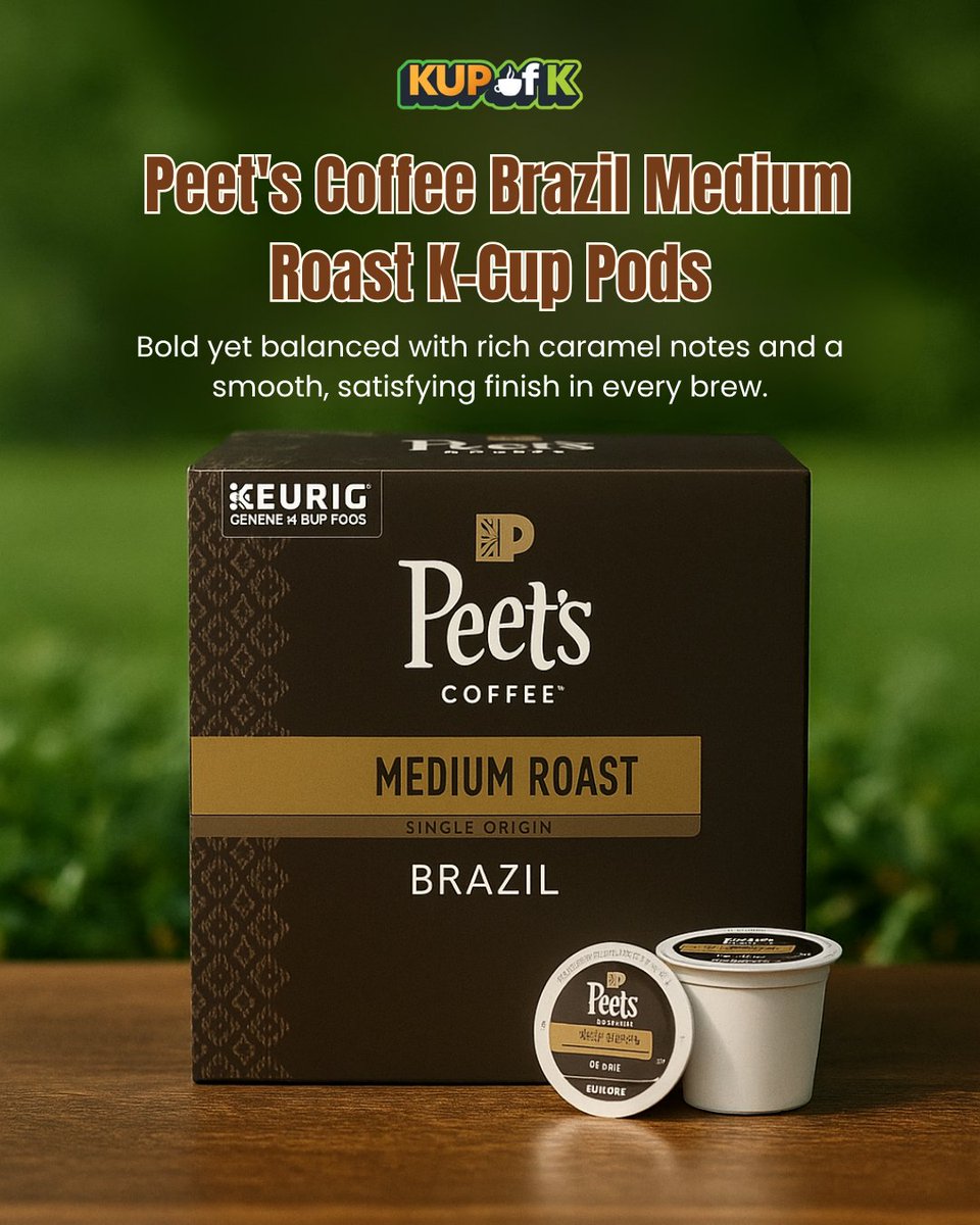 KupofK's tweet image. Experience bold Brazilian coffee with caramel richness and a smooth, satisfying finish—every single cup.
🌐 KupofK.com | 🛒 Order Now | 📧 Coffee@KupofK.com
 #PeetsCoffee #BrazilianRoast #MediumRoastMagic #KupofK #CaramelNotes #BoldAndSmooth #KeurigCompatible