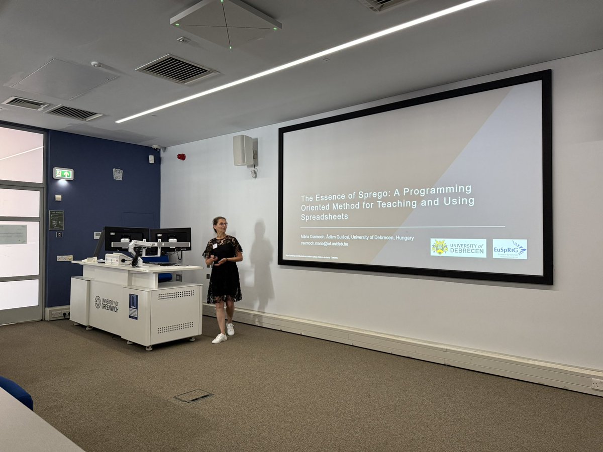 EuSpRIG's tweet image. Dr Maria Czernoch on “The essence of Sprego: A Programming Orientated Method for Teaching and using spreadsheets”