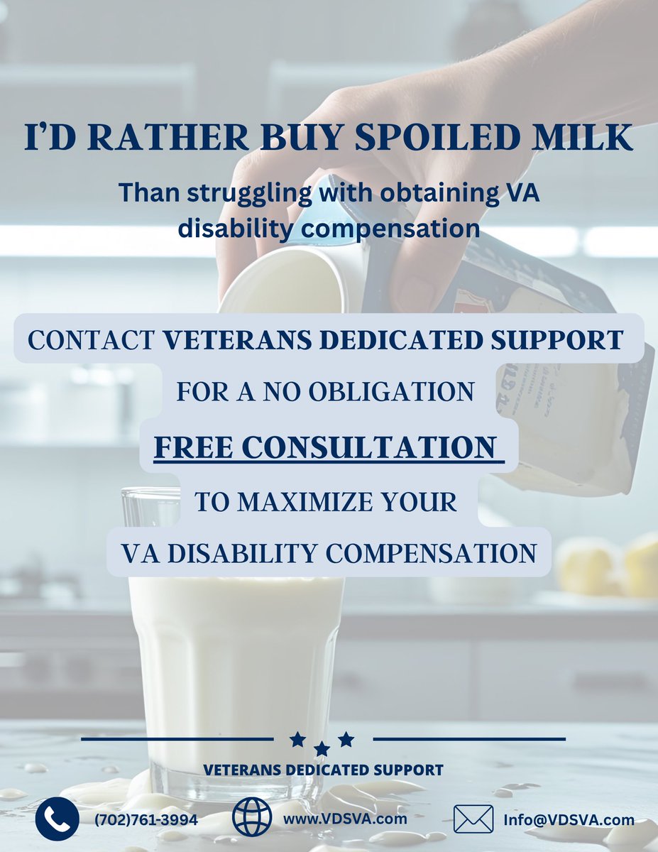 Visit us: VDSVA.com

You’ve already given enough. 

#VDSVA #veteran #disability #military #army #navy #airforce #VDSVA #disabilitybenefits #VeteransBenefits #VADisability #VAClaims #VeteransSupport #VeteransHelpingVeterans #VeteransAffairs #VeteransComeFirst