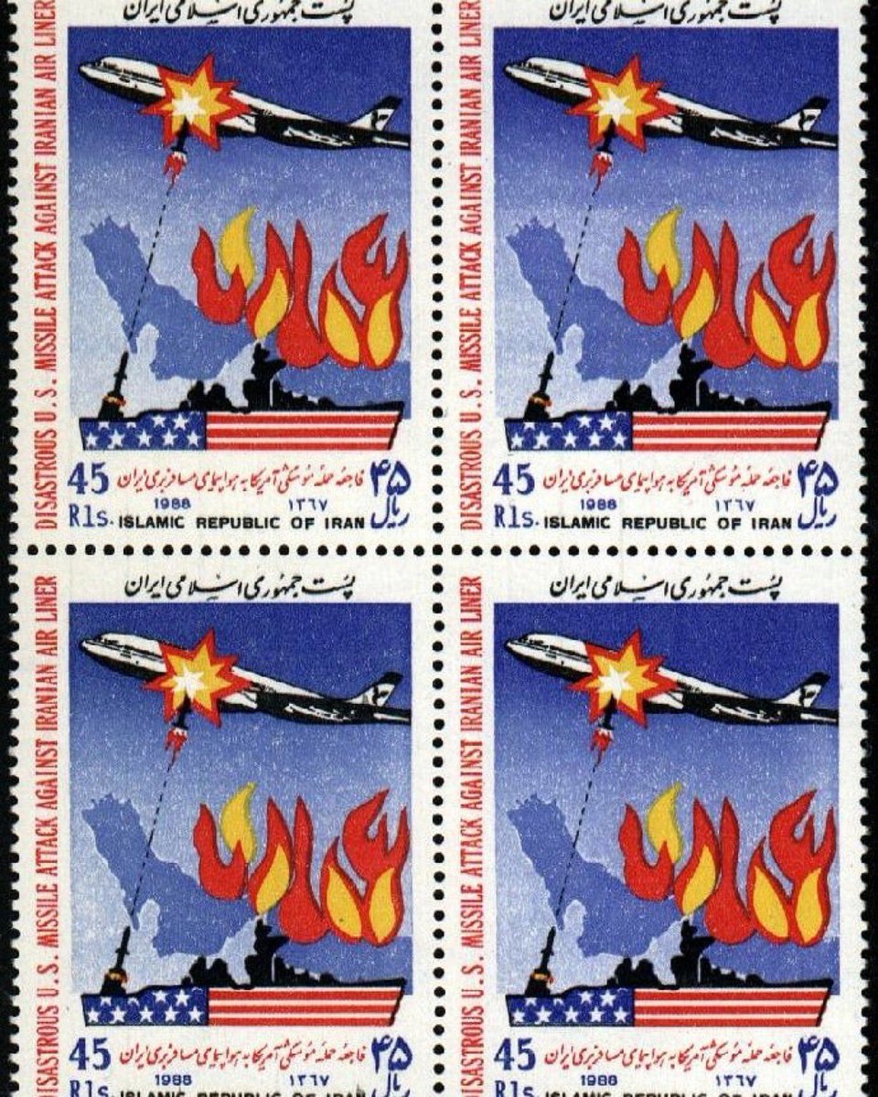 Never forget! #US missile attack against #Iranian airliner. Hundreds of innocent civilians killed as a result. #IranAir #Homa #IR655 #A300