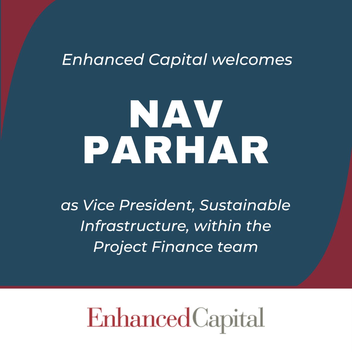 <a href="/EnhancedCaptl/">Enhanced Capital</a> welcomes Nav Parhar as our new Vice President, Sustainable Infrastructure, within the Project Finance team.

Welcome to the team, Nav!